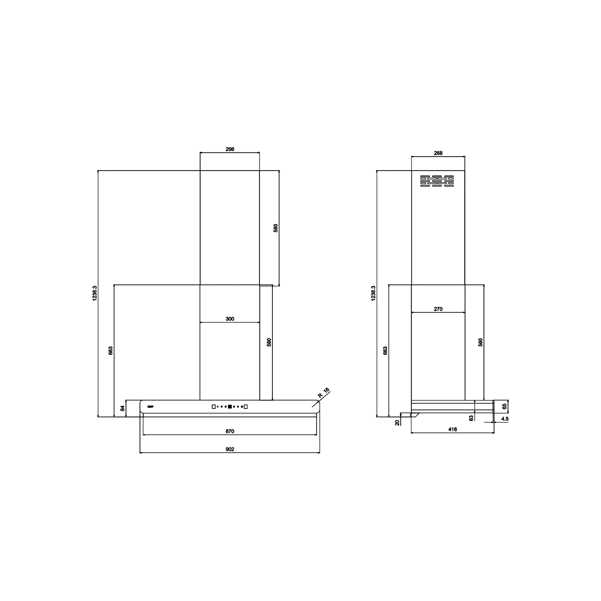 Bactoclean Aero X 90 DC – Wall Mounted Kitchen Chimney